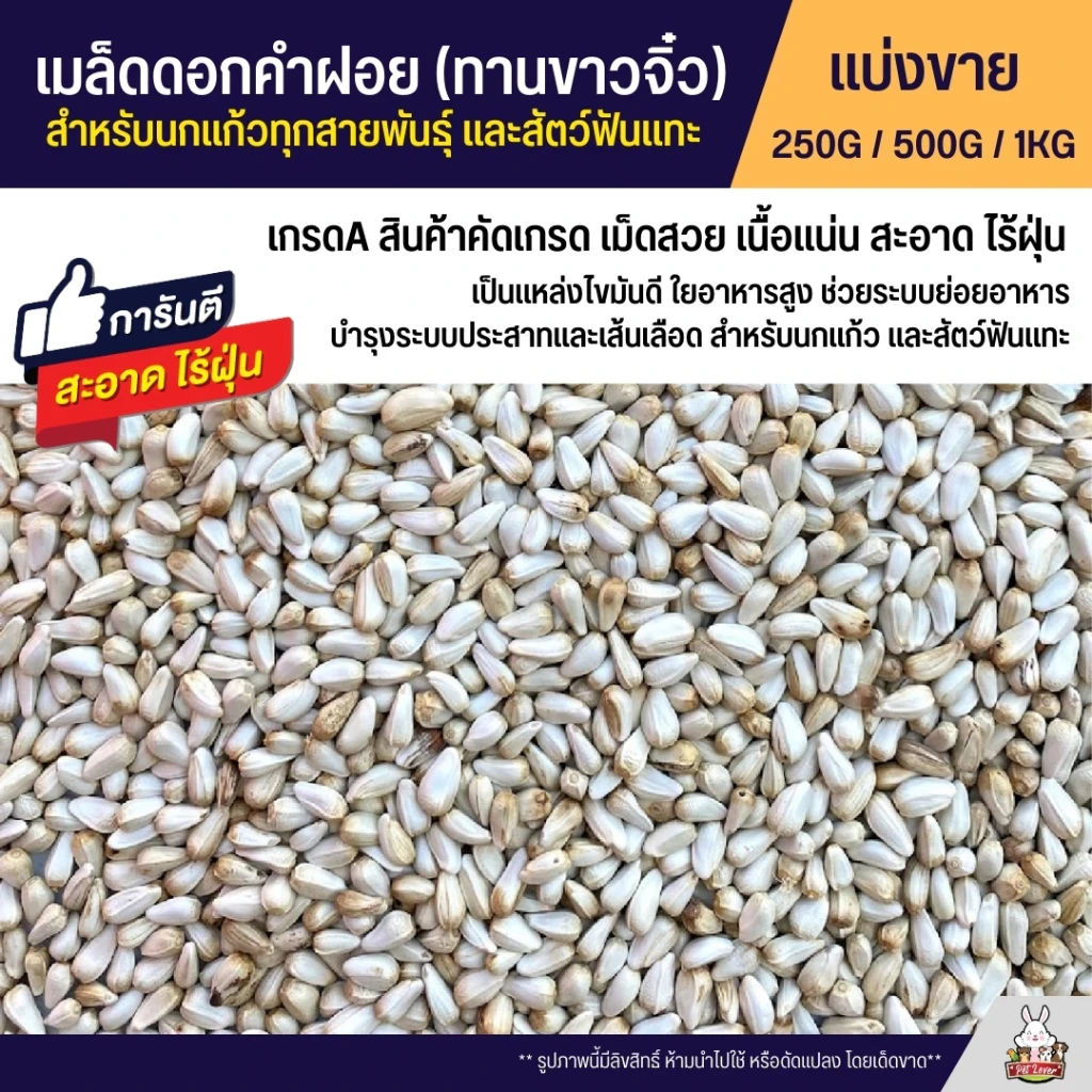 5 เหตุผลที่คุณควรเลือกซื้อ "ดอกคำฝอย Safflower (ทานตะวันขาวจิ๋ว) เกรดA เม็ดเล็ก อาหารนกแก้วและสัตว์ฟันแทะ" (อัปเดท 2025)