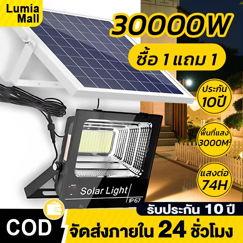 5 เหตุผลที่คุณควรเลือกซื้อ "【ซื้อ 1 แถม 1】ไฟโซล่าเซลล์ 30000W Solar Light กันน้ำกลางแจ้งIP67 ไฟสปอร์ตไลท์โซล่าเซลล์ สว่างอัตโนมัติเมื่อฟ้ามืด" (อัปเดท 2025)