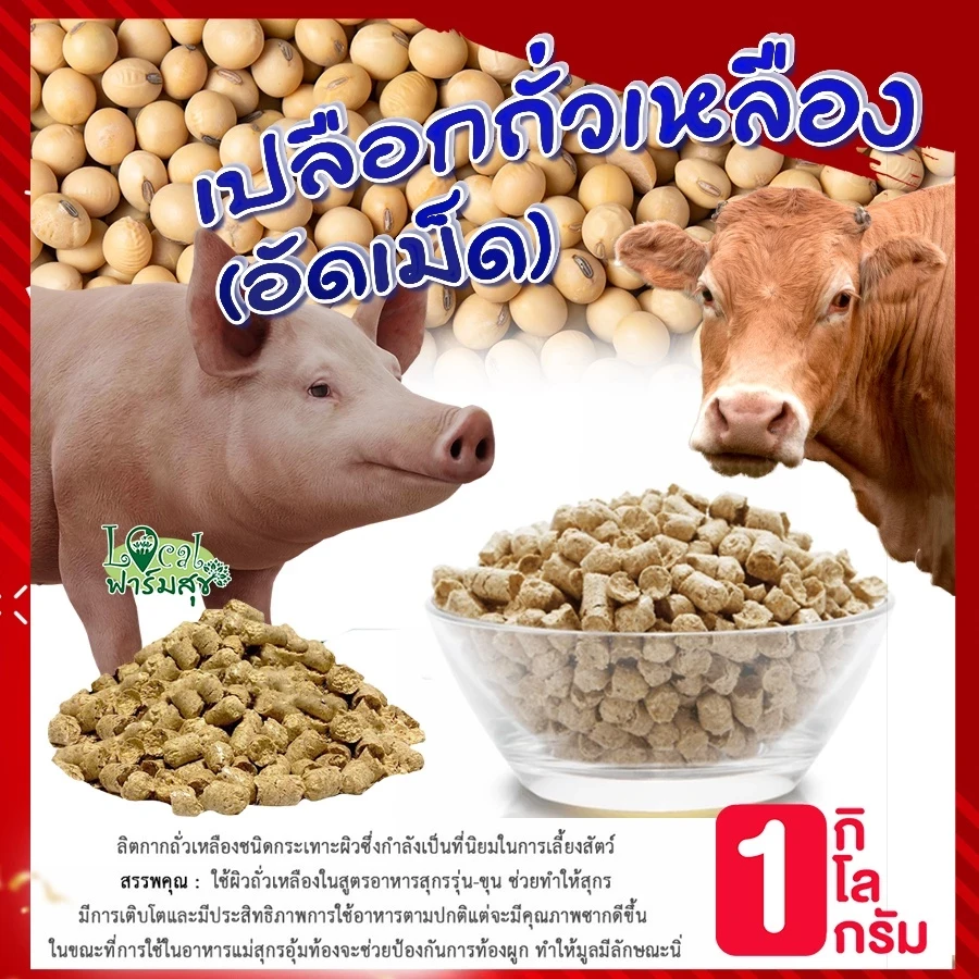 5 เหตุผลที่คุณควรเลือกซื้อ "เปลือกถั่วเหลืองอัดเม็ด 1 กิโล กากถั่วเหลือง โปรตีนอาหารสัตว์ วัตถุดิบอาหารสัตว์ อาหารสุกรรุ่น-ขุน อาหารเร่งโคเนื้อโคนม" (อัปเดท 2025)